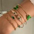 AliExpress Cross border Jewelry Butterfly Imitation Gemstone Hollow Four Layer Bracelet Geometric Opening Bracelet Set