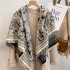 Autumn and winter new wool and cashmere warm and thick tassel scarf, high-end imitation cashmere square scarf, women's zoo shawl