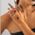 European and American punk dark butterfly skull hollow face ring multi piece set, personalized and trendy vintage ring set