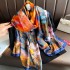 2023 New Simulated Silk Silk Women's Mountain Camellia Explosive Shawl Beach Scarf Thin Edition Trendy Brand New Silk Satin Multiple Scarves