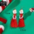 European and American Cross border Santa Claus Long Tassel Earrings Christmas Series Design Sense Flower Beaded Earrings for Women