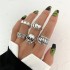 European and American Cross border Retro Vintage Butterfly Serpentine Ring Set Combination Open Multi Joint Ring Set 9-Piece Set