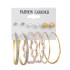 Cross border Pearl Inlaid Women's Card Earrings Creative French Retro Gold Earring Set 6-piece Set