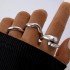 European and American Cross border Geometric Metal Wind Lava Line Ring Four Piece Set Irregular Smooth Open Ring Set