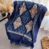 Autumn and winter imitation cashmere embroidered scarf, women's tassel flower thickened ethnic style travel matching shawl long micro circumference