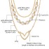 Cross border fashion hot selling retro love peach heart pearl gold necklace 3-piece set multi-layer stacked collarbone chain for women