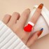 Christmas personalized cute cartoon ring Santa Claus reindeer snowman resin ring versatile accessories wholesale for women