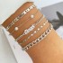 European and American cross-border retro thick chain personalized bracelet mixed and matched open bracelet bracelet, hand decoration layered style set bracelet wholesale