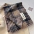 2024 New Korean version Lock Edge Grid Circle Scarf Simple and Versatile Autumn and Winter Women's Thick Warm Knitted Neck