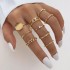 Cross border hot selling diamond studded eye cross leaf ring multi joint 23 piece set pearl sun moon ring