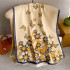 Elegant socialite butterfly floral print scarf for women, thickened and warm, imitation cashmere scarf, double-sided versatile shawl