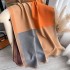 Korean version color blocked fashionable imitation cashmere scarf, women's dual-use air conditioning shawl, temperament scarf, thick and warm shawl, outer outfit