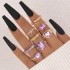 AliExpress Pink Drip Oil Mushroom Star Ring Set Butterfly Love Diamond Palm Ring Seven Piece Set