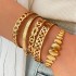 European and American Cross border Versatile Hammer Pattern Bracelet Creative Versatile Love Hollow Bracelet C-shaped Open High end Feel Bracelet for Women