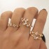 Cross border Star Moon Ring Set with Diamond, Love Tree Leaves, 10 Pieces, Women's Light Luxury, High Grade Alloy Joint Ring