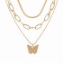 Cross border exclusive European and American style women's new ins style butterfly necklace set with multi-layer butterfly collarbone chain