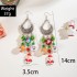 Amazon Cross border Ethnic Style Beaded Santa Claus Tassel Earrings Colorful Snowflake Beaded Christmas Earrings for Women