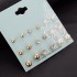 European and American Cross border New Pearl Earnail Creative Simple Retro Artificial Pearl Inlaid Diamond Earnail Set 30 Pair Set