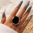 European and American exaggerated temperament alloy irregular gold edging oil dripping ring for women retro personality versatile hand jewelry