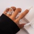 European and American cross-border simple single line adjustable ring with hip-hop style geometric irregular opening bow ring