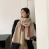 Autumn and winter European and American long letter high-end jacquard shawl double-sided dual-use scarf for women, thickened and warm imitation cashmere scarf