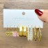 Cross border alloy heart pearl lock snake butterfly mushroom lock ear buckle creative personality card earrings 12 pieces batch