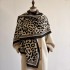 European and American fashion leopard print imitation cashmere scarf, winter printed warm shawl, high-end commuting sensation, neck protection, cold proof scarf