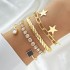 European and American cross-border alloy heart knot bracelet set creative peach heart heart geometric cross bracelet 4-piece set batch