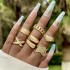 Cross border jewelry niche trend design photosensitive surface ring exaggerated geometric curved surface open joint ring set