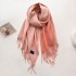 2022 Solid Color Scarf Women's Tassel Imitation Cashmere Golden Classic Double sided Shawl Korean Edition Versatile Warm Scarf Wholesale Hot Item