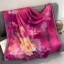 New retro ethnic style brocade large square scarf, sun protection simulation silk scarf, air conditioning shawl dual-use, one-piece hair replacement