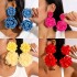 Amazon Cross border Fresh Multi color Flower Earrings Valentine's Day Series Gentle Simulation Large Flower Earrings Earrings for Women