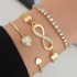 European and American niche infinite 8-shaped bracelet fashionable commuting versatile flat snake chain inlaid with diamonds infinite symbol alloy bracelet