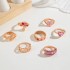 AliExpress Pink Drip Oil Mushroom Star Ring Set Butterfly Love Diamond Palm Ring Seven Piece Set