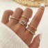 Cross border Star Moon Ring Set with Diamond, Love Tree Leaves, 10 Pieces, Women's Light Luxury, High Grade Alloy Joint Ring