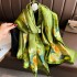 2023 New Simulated Silk Silk Women's Mountain Camellia Explosive Shawl Beach Scarf Thin Edition Trendy Brand New Silk Satin Multiple Scarves