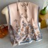 Elegant socialite butterfly floral print scarf for women, thickened and warm, imitation cashmere scarf, double-sided versatile shawl