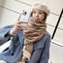 Winter Camellia Diagonal Grid Core Wrapped Yarn Jacquard Scarf Women's Versatile Cashmere Shawl Thickened Warm and Cold proof Scarf