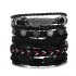 Cross border men's DIY woven suit leather bracelet, hot selling in Europe and America, skull bead punk style combination bracelet