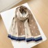 Scarf, women's high-end, versatile, warm, imitation cashmere shawl, winter simple and casual style, letter business scarf, dual-use