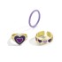 Korean jewelry industry drip oil colored peach heart smiling face ring cross-border fashion multi-layer heart-shaped joint index finger ring set