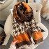 Korean version autumn and winter new item color blocked Thousand Bird Grid fashionable thick warm scarf imitation cashmere student scarf big shawl