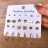 European and American Cross border Retro Love Butterfly Earring Set 9-piece Creative Serpentine Sword Mushroom Ear Buckle Wholesale