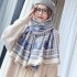 Women's winter versatile scarf, thickened warm carriage shawl, European and American outerwear, imitation cashmere double-sided jacquard scarf, neck protection