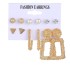 Cross border accessories European and American earrings 6-piece set Geometric metal acrylic sheet tassel earrings set Jewelry wholesale