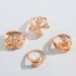 Amazon Cross border Fashion Irregular Geometric Hollow Ring Set Design Sense Peach Heart Butterfly Open Ring for Women