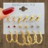 European and American cross-border popular love earrings pearl women's earrings creative French retro gold ear ring set