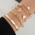 European and American cross-border alloy heart knot bracelet set creative peach heart heart geometric cross bracelet 4-piece set batch