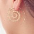 European and American new oval spiral earrings exaggerated vortex gear shaped heart-shaped retro earrings wholesale