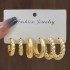 Europe and the United States cross-border new high-level gold personality exaggerated ccb earrings creative compound Fried Dough Twists earrings women's set 3 pairs